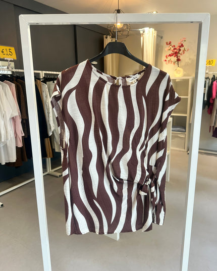 Brown Zebra Print Top