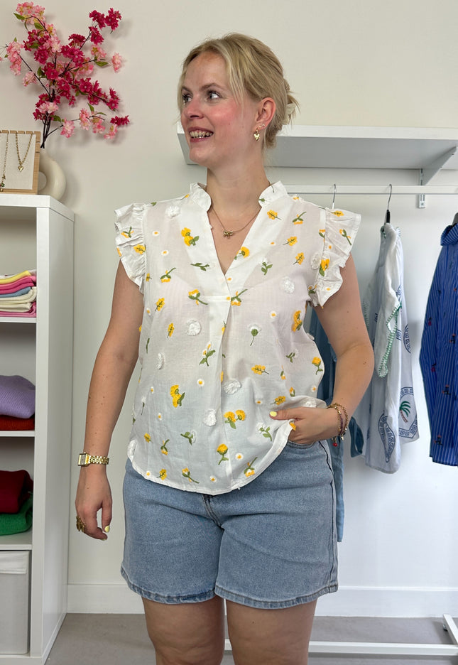 Sleeveless Floral Blouse