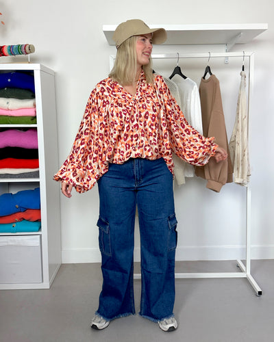 Orange Leo Oversized Blouse