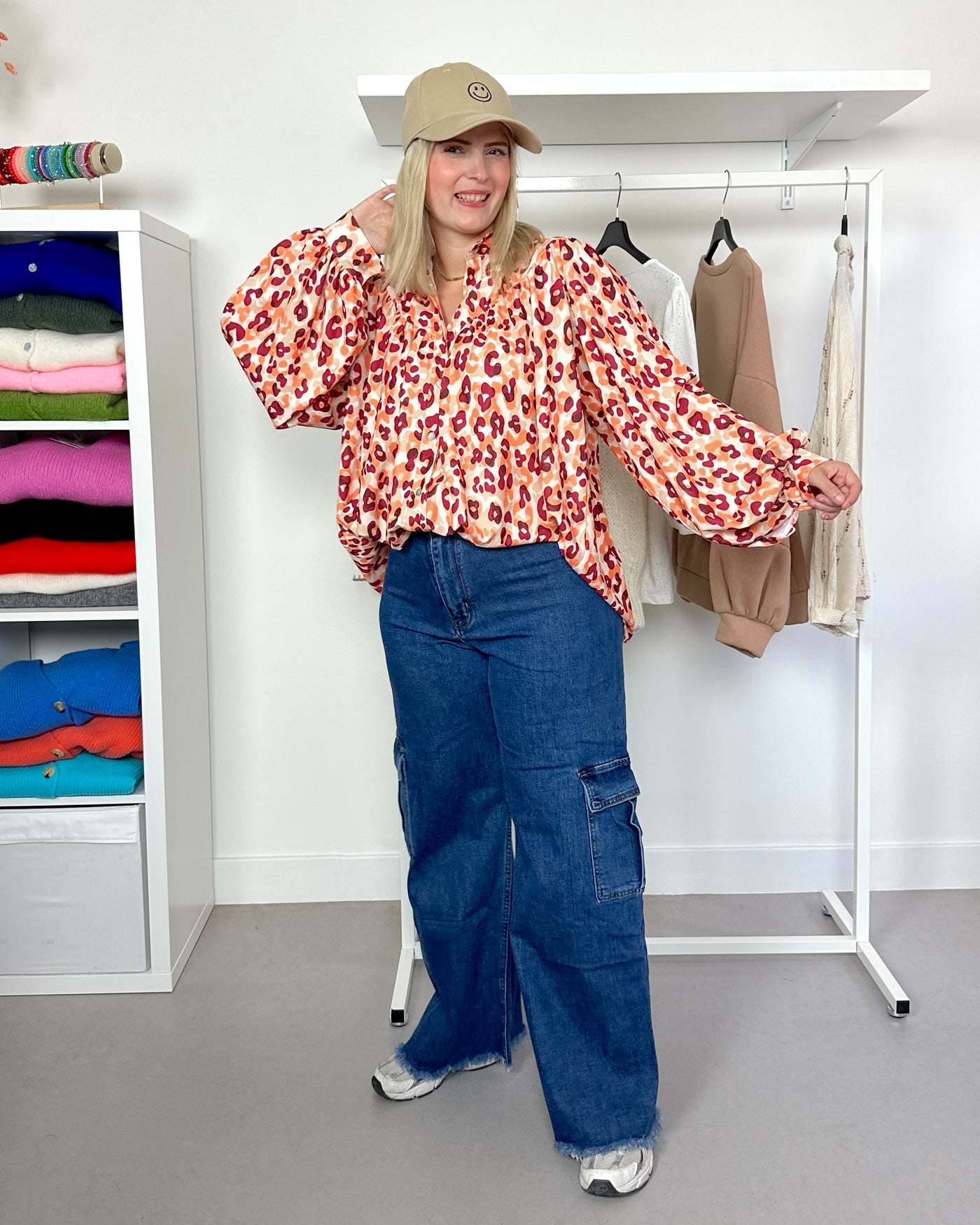 Orange Leo Oversized Blouse