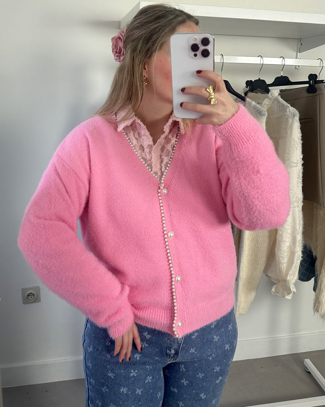 Pearly Cardigan Pink