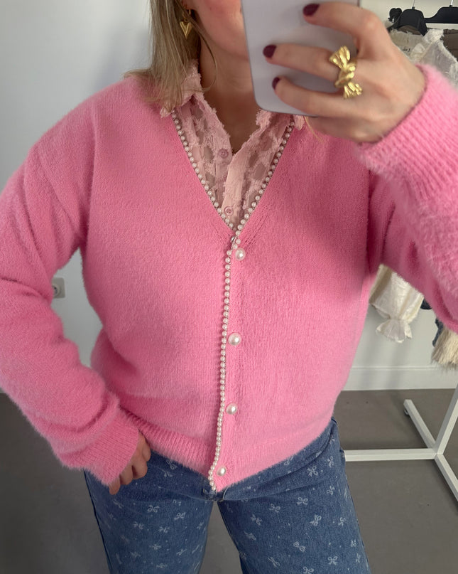 Pearly Cardigan Pink