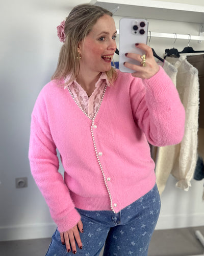 Pearly Cardigan Pink