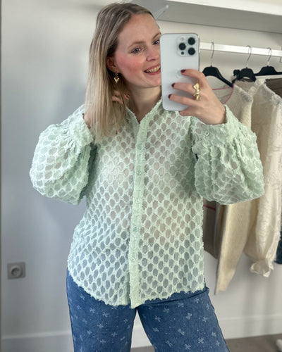 Mint Fluffy Blouse