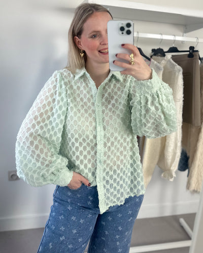 Mint Fluffy Blouse