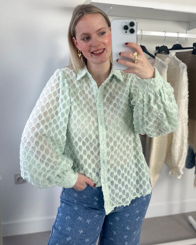 Mint Fluffy Blouse