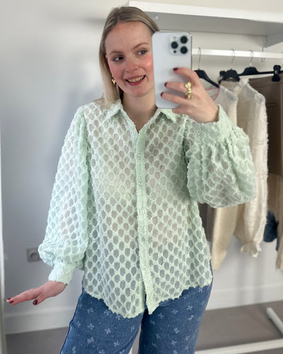 Mint Fluffy Blouse