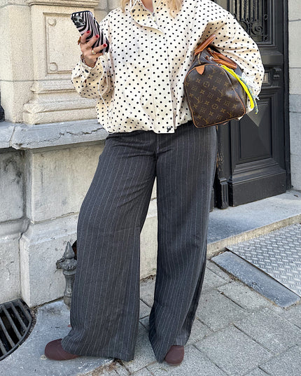 Striped Pants Dark Grey