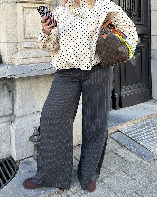 Striped Pants Dark Grey