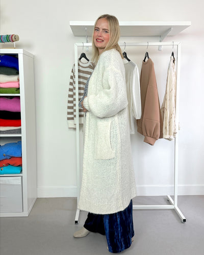 Lange cardigan Crème - long
