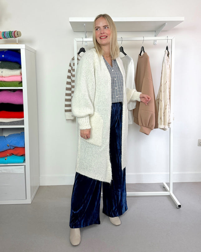Lange cardigan Crème midi