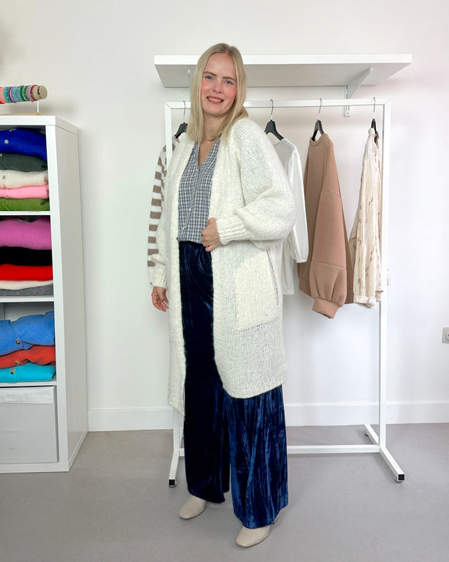 Lange cardigan Crème midi