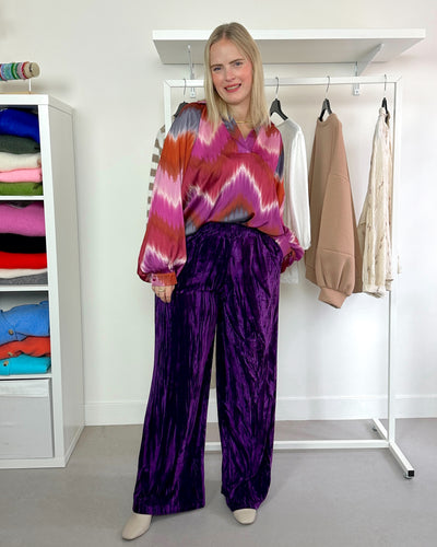 Blouse Magenta Print