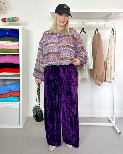 Blouse Purple Print