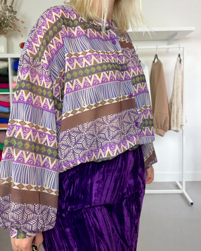 Blouse Purple Print