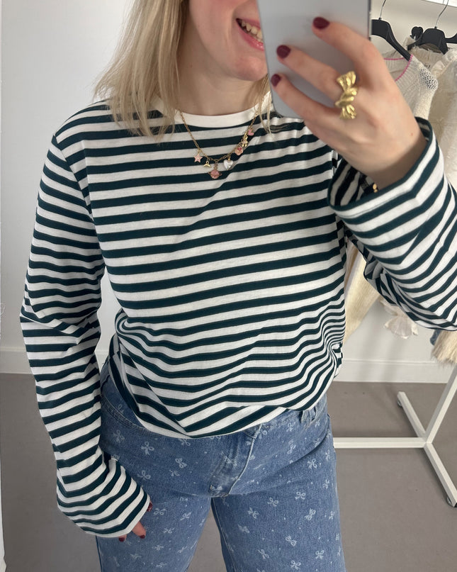 Hico Striped Tee Pine