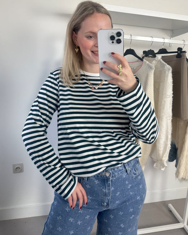 Hico Striped Tee Pine