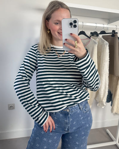 Hico Striped Tee Pine
