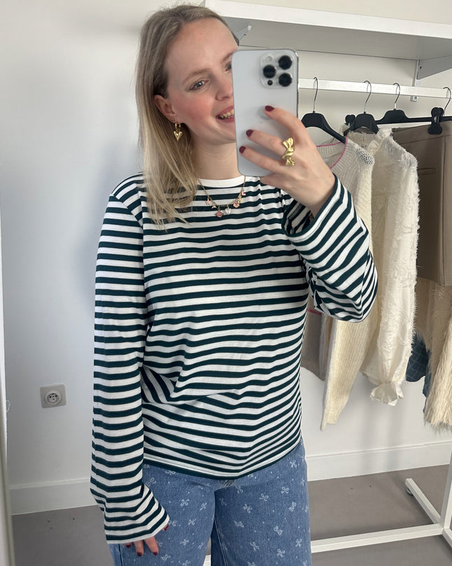 Hico Striped Tee Pine