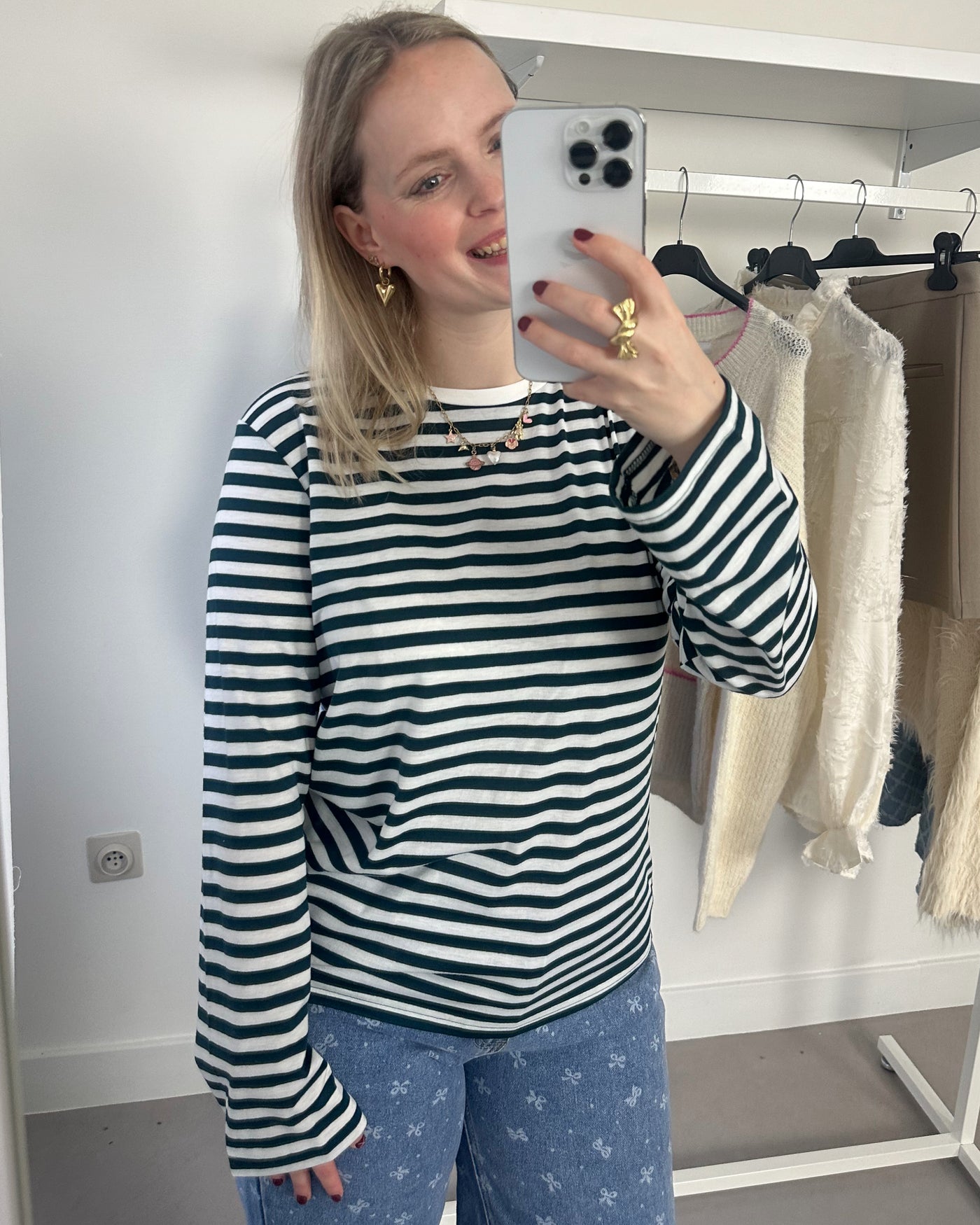 Hico Striped Tee Pine