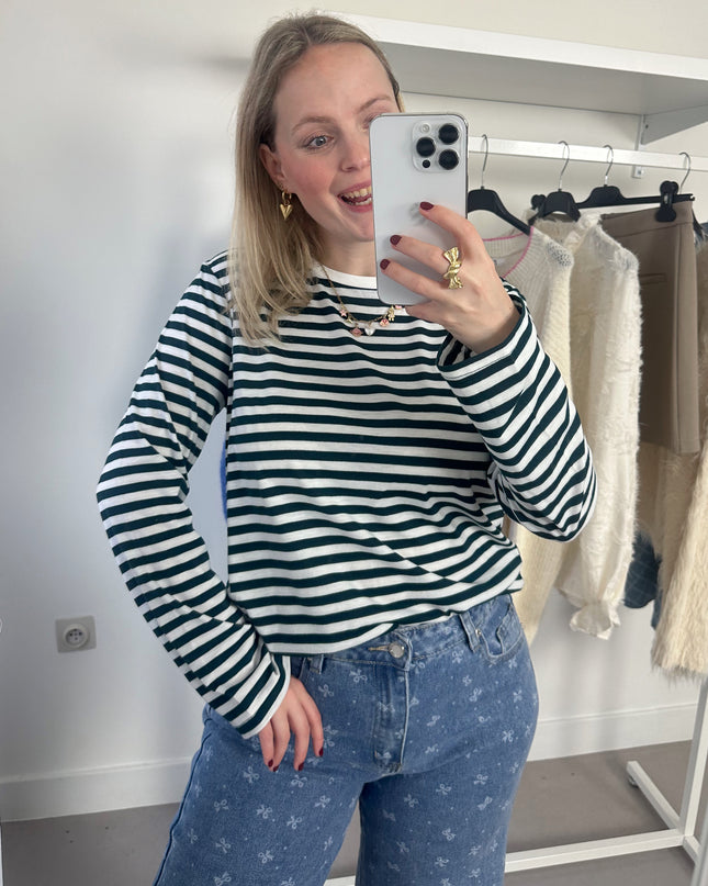 Hico Striped Tee Pine