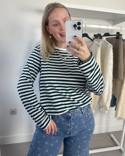 Hico Striped Tee Pine