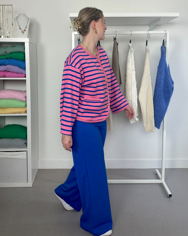 Spring Striped Cardigan Kobalt Pink