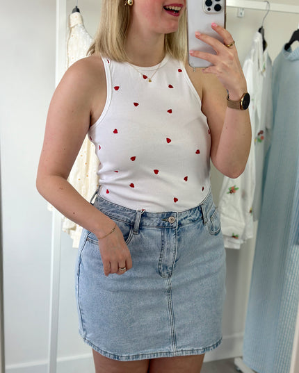 Hearts Top White