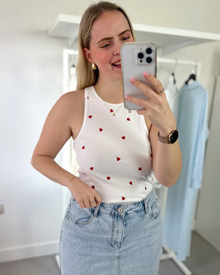 Hearts Top White