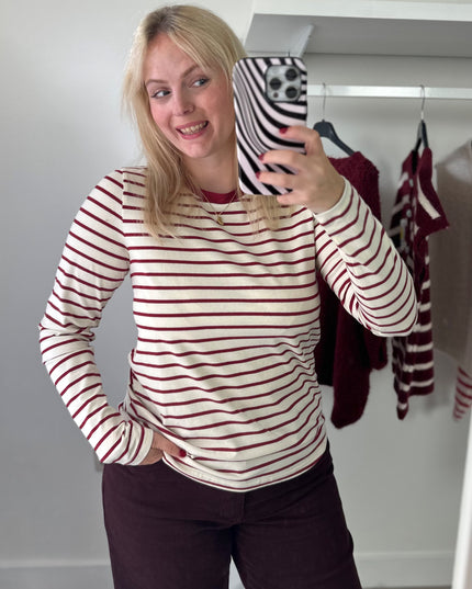Burgundy Stripe Longsleeve