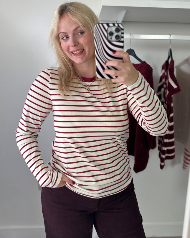 Burgundy Stripe Longsleeve