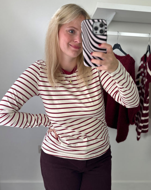 Burgundy Stripe Longsleeve