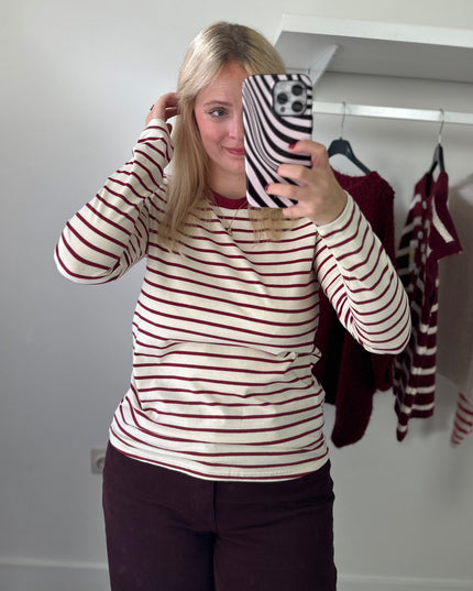 Burgundy Stripe Longsleeve