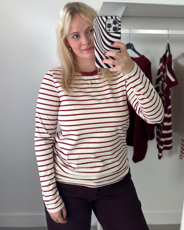 Burgundy Stripe Longsleeve