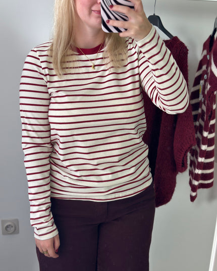 Burgundy Stripe Longsleeve