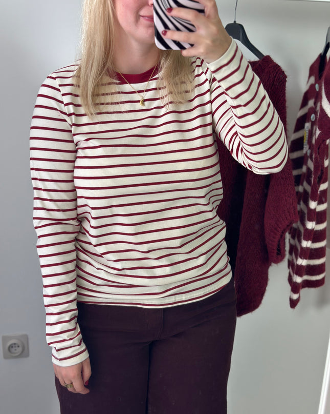 Burgundy Stripe Longsleeve