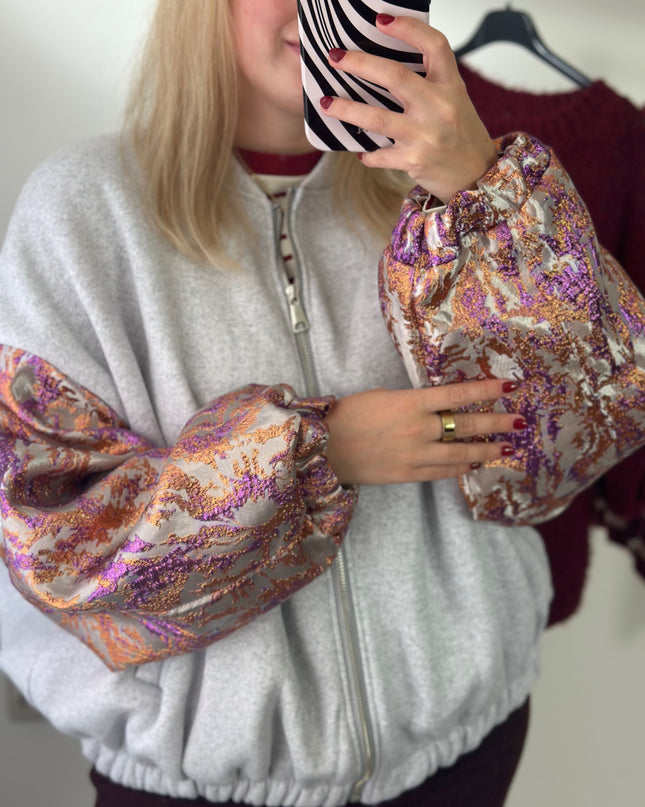 Fancy Sleeves Jacket Grey