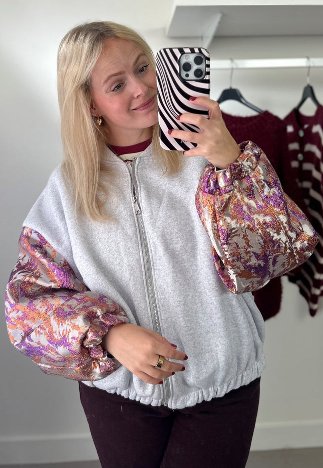 Fancy Sleeves Jacket Grey