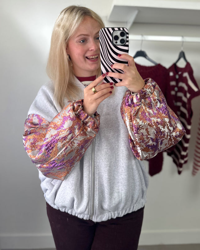 Fancy Sleeves Jacket Grey