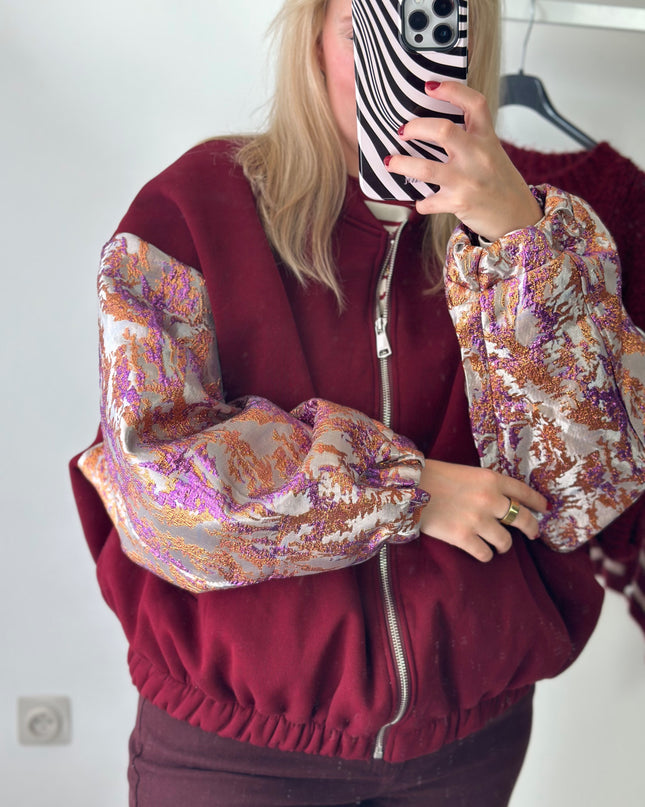 Fancy Sleeves Jacket Bordeaux