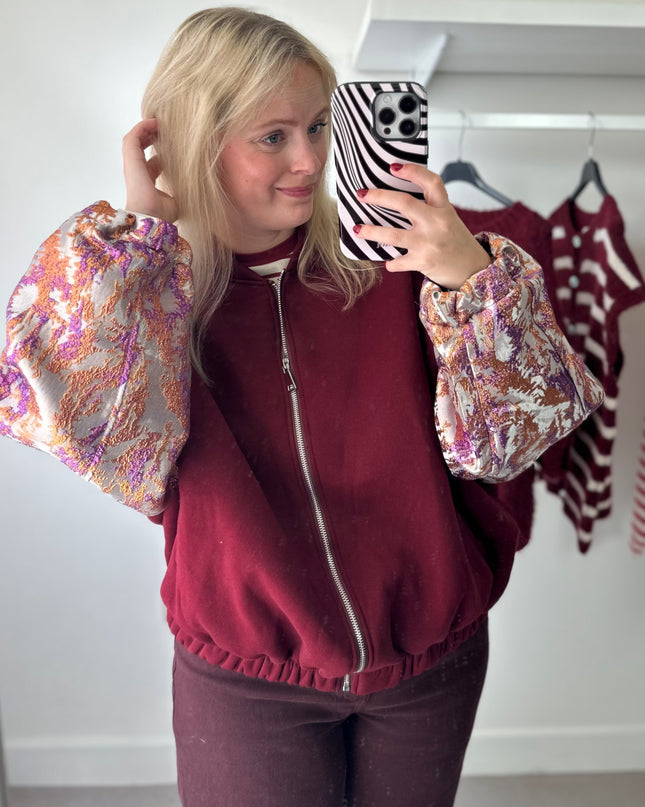 Fancy Sleeves Jacket Bordeaux