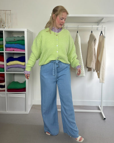 Round Neck Cardigan Green