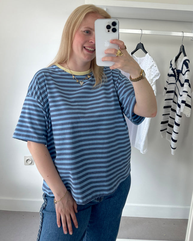 Melli Striped Tee Blue Yellow