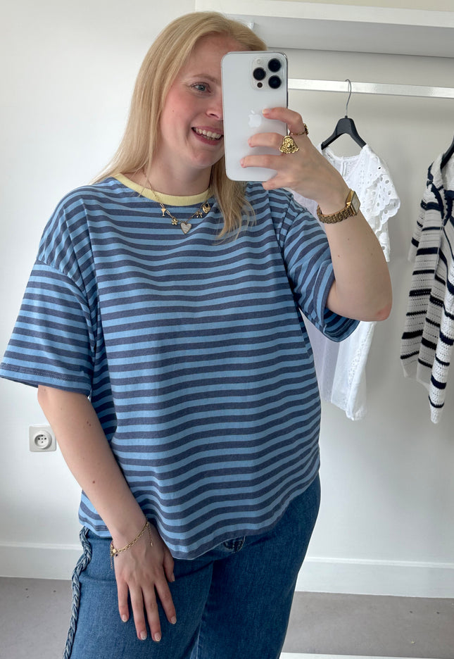 Melli Striped Tee Blue Yellow