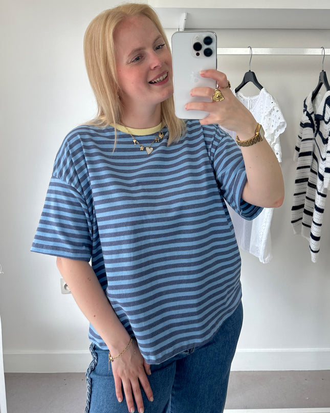 Melli Striped Tee Blue Yellow