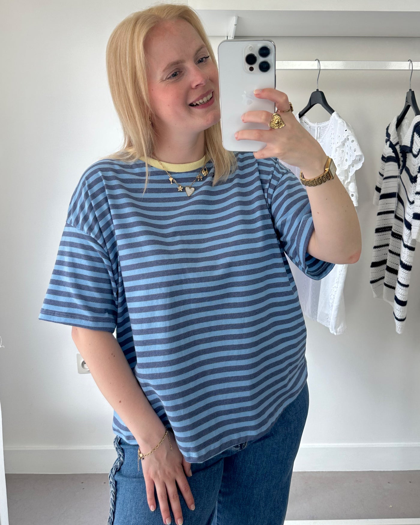 Melli Striped Tee Blue Yellow