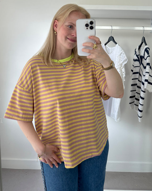 Melli Striped Tee Lila Yellow