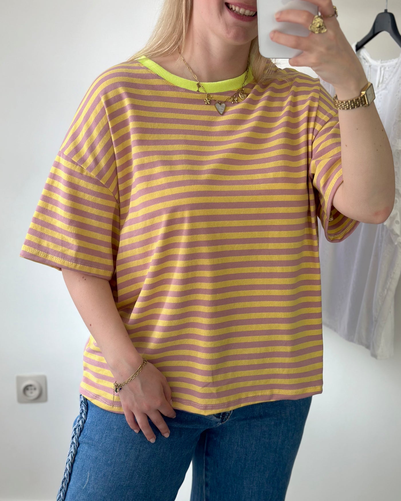 Melli Striped Tee Lila Yellow