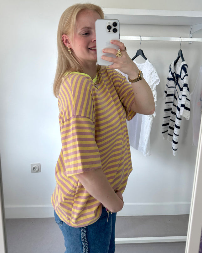 Melli Striped Tee Lila Yellow
