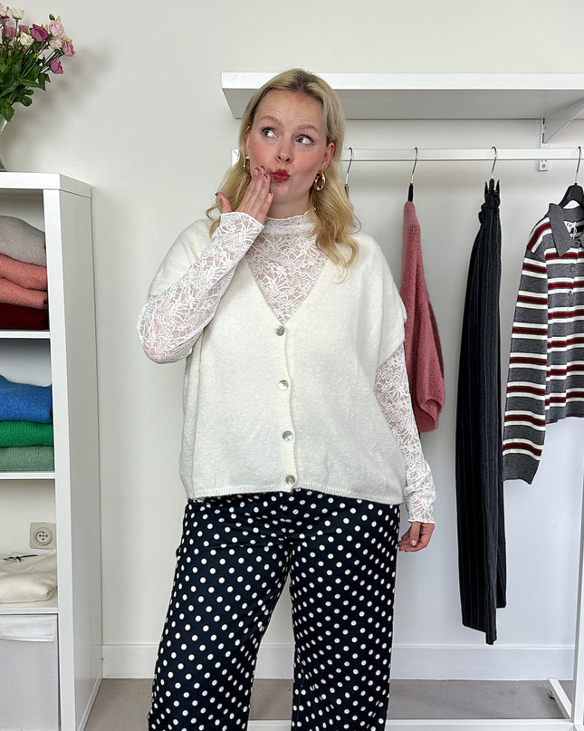 Lace Longsleeve Top White